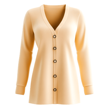 Elegant Button Front Cardigan in Soft Light Yellow Color png