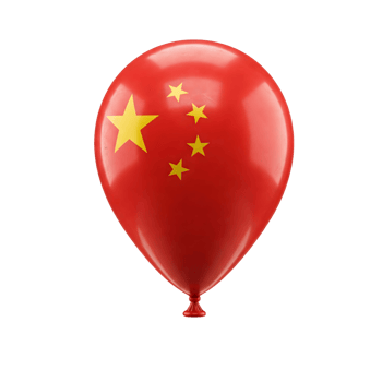 a balloon with the chinese flag on it png