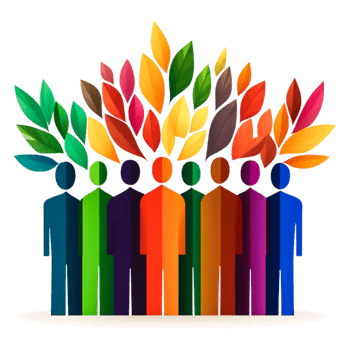 Colorful Silhouettes Representing Diversity and Unity in Community png