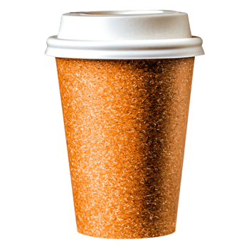 Brown Paper Coffee Cup with White Lid on a Clean png