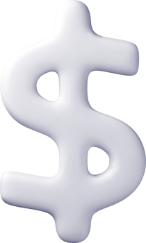 3D White USA dollar symbol, American financial sign. png