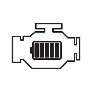 Check Engine Battery Icon vector