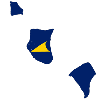 Tokelau flag on the map png