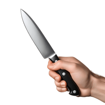 Sharp Culinary Knife Held in a Hand png