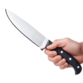Professional Grip on a Cooking Knife png