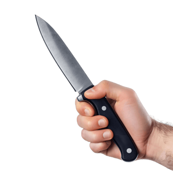 Close Up of Hand Holding a Chefs Knife png