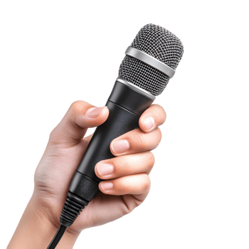 Singers Hand Firmly Gripping a Mic png