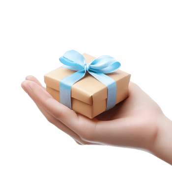 Hand Presenting a Small Decorative Gift Box png