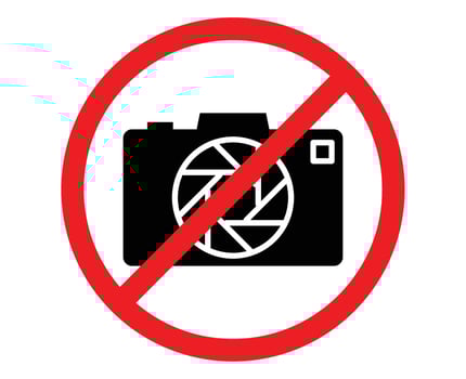 No use camera Sign for Privacy Zones and Restricted Areas. No camera area. No photo area. No handphone area sign vector