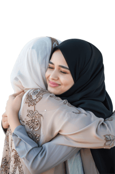 Portrait of Young Beautiful Arab Muslim Women Each Other for Love and Happiness png