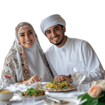 Man and woman sitting at table png