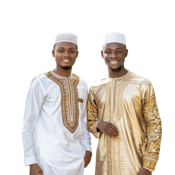 Two men in traditional clothing pose for a photo png