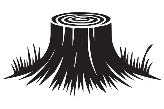 Tree Stump Silhouette Illustration Deforestation Forestry Graphic vector