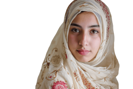 A young woman wearing a headscarf png
