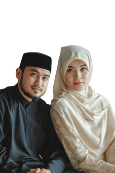 A man and woman in traditional clothing pose for a photo png