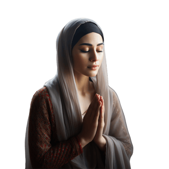 A woman in a hijab is praying png