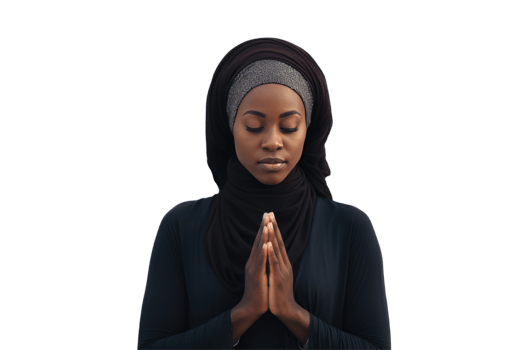 A woman in a hijab is praying png