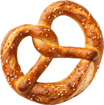 Freshly Baked Golden Twisted Pretzel with Crispy Texture and Salty Flavor for Snacking appetizers png