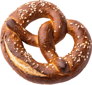 Freshly Baked Twisted Pretzel Snack with Crispy Crust and Savory Seasoning png