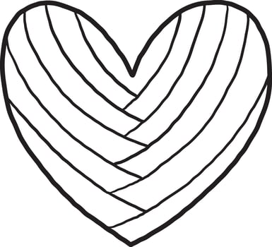 heart symbol made of paper line art vector