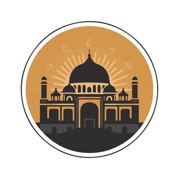 Silhouette of a Majestic Mosque, Perfect for Islamic Culture-Themed Designs vector