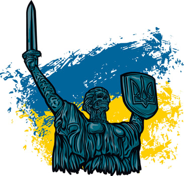 military sign, Motherland in Kyiv, skull vector