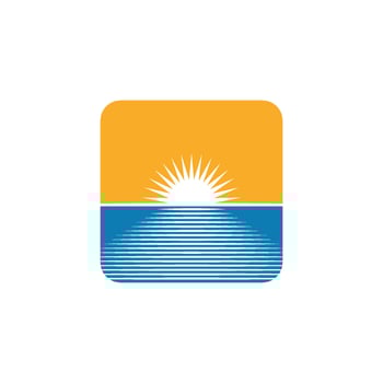 Sunshine and The Sea Logo Template Illustration Design. EPS 10. vector