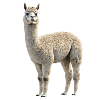 Alpaca Standing on Transparent Background png