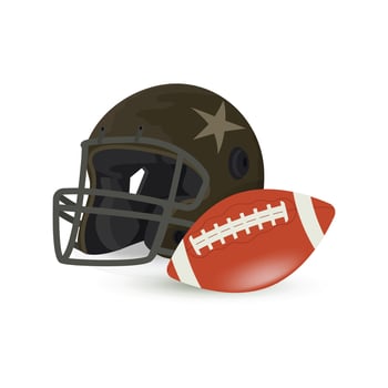 American football helmet and ball vector