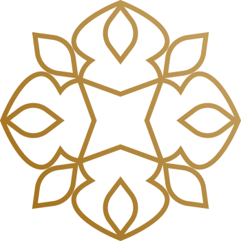 Arabic oriental floral gold outline color style isolated png