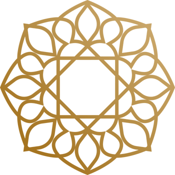 Arabic oriental floral gold line color style isolated png