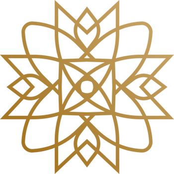 Arabic floral gold color line style isolated png