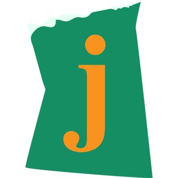 J letter modern typography on torn paper png