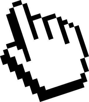 Cursor icon hand flat style white black color png