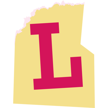 L letter modern typography on torn paper png