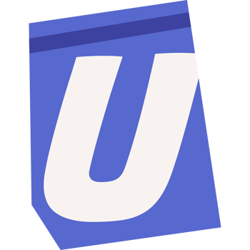 U letter modern typography on torn paper png
