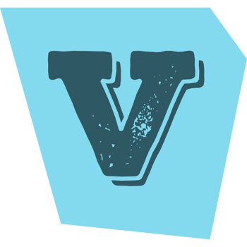 V letter modern typography on torn paper png