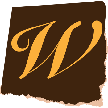 W letter modern typography on torn paper png