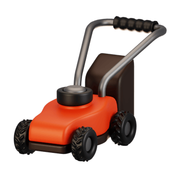 3d rendering farm and agriculture icon concept. 3d render lawn mower icon png