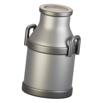 3d rendering farm and agriculture icon concept. 3d render milk container icon png