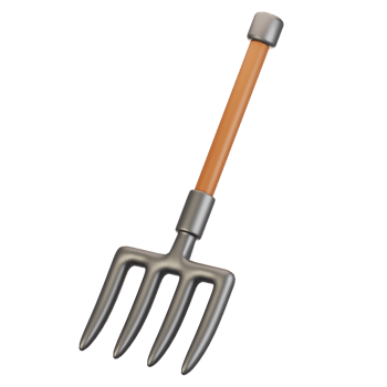3d rendering farm and agriculture icon concept. 3d render pitchfork icon png