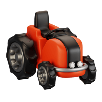 3d rendering farm and agriculture icon concept. 3d render tractor icon png