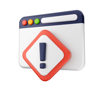A computer screen with an exclamation mark and a warning sign png