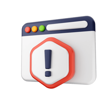 A red and white icon with an exclamation mark png