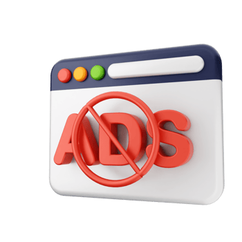 Ads on a browser screen png