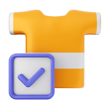 A t - shirt and check mark icon png