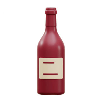 A 3D Render of a Sleek Red Wine Bottle with a Minimalist Label Design Perfect for Mockups and Branding Projects png