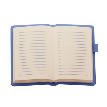 Open Notebook with Lined Pages Ready for Notes and Ideas Blank Journal for Writing and Sketching png