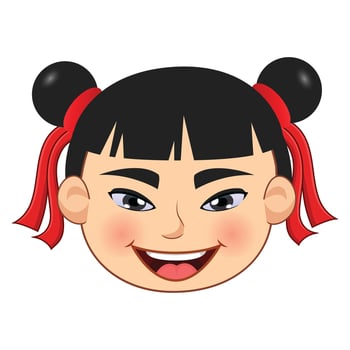 Asian Chinese Girl On White Background vector