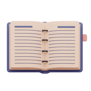 Blank Open Notebook 3D Render. A Pastel-Colored Spiral-Bound Journal Ready for Notes and Ideas png